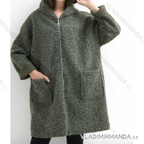 Women's oversized zip-up hoodie coat long sleeve (S/M/L ONE SIZE) ITALIAN FASHION IMPLI259611