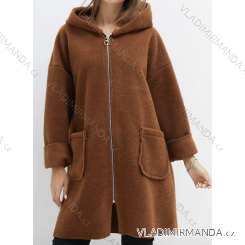 Women's oversized zip-up hoodie coat long sleeve (S/M/L ONE SIZE) ITALIAN FASHION IMPLI259611