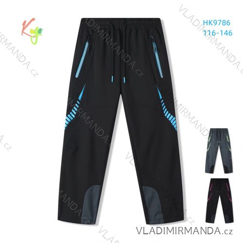Softshell pants insulated with fleece for children and teenagers, boys and girls (116-146) KUGO HK9786