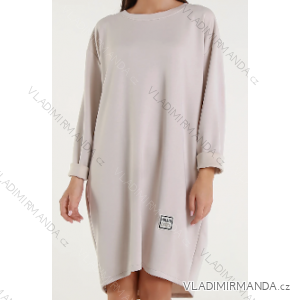Women's Long Sleeve Oversized Zip Up Hooded Sweatshirt Coat (S/M/L ONE SIZE) ITALIAN FASHION IMPLI249611