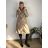 Women's Long Chiffon Short Sleeve Dress (S/M ONE SIZE) ITALIAN FASHION IMWGS231048 M/L/XL beige