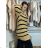 Shirt 3/4 sleeve ladies strip (4XL/5XL ONE SIZE) ITALSKÁ MÓDA IM422FLUFF M / L Dark beige