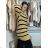 Shirt 3/4 sleeve ladies strip (4XL/5XL ONE SIZE) ITALSKÁ MÓDA IM422FLUFF M / L Dark beige