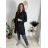 Women's long sleeve jacket (M/L/XL ONE SIZE) ITALIAN FASHION IMC23016 black M / L