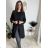 Women's long sleeve jacket (M/L/XL ONE SIZE) ITALIAN FASHION IMC23016 black M / L