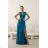 Women's Long Elegant Dress with Wide Straps (SL) FRENCH FASHION FMPEL23VELVET