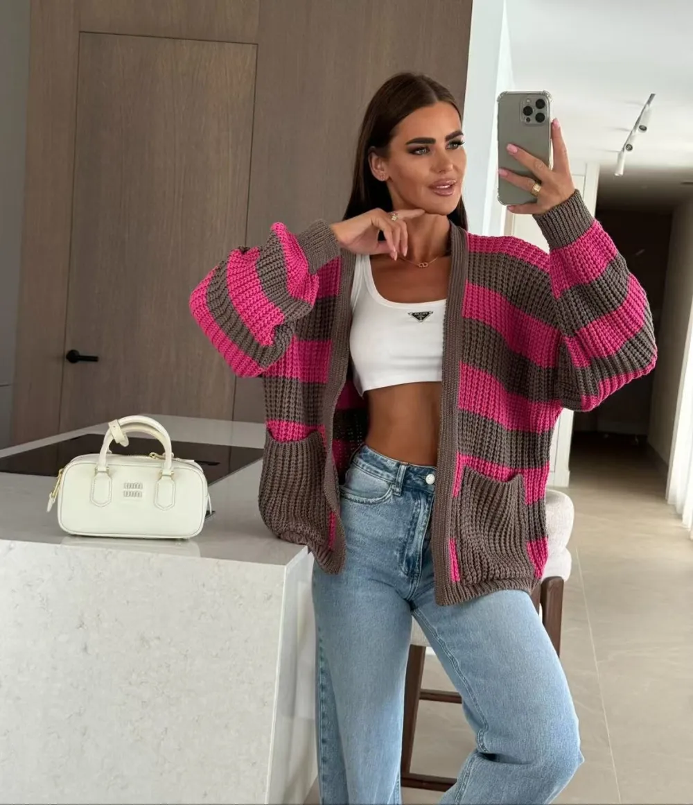 Women's Long Sleeve Oversized Zip Up Hooded Sweatshirt Coat (S/M/L ONE SIZE) ITALIAN FASHION IMPLI249611