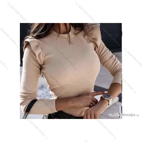 Women's Stand Collar Long Sleeve Knitted Sweater (S/M ONE SIZE) ITALIAN FASHION IMPLI228596
