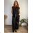 Women's Summer Long Harem Pants (42/44/46 ONE SIZE) ITALIAN FASHION IM424361 46/48/50 black