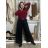 Women's Summer Long Harem Pants (42/44/46 ONE SIZE) ITALIAN FASHION IM424361 S / M / L black
