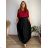 Women's Warm Long Sleeve Dress (L / XL ONE SIZE) ITALIAN FASHION IM421MIA  black