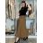 Women's long pleated skirt with belt (S/M/L ONE SIZE) ITALIAN FASHION IMC25333