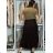 Women's long pleated skirt with belt (S/M/L ONE SIZE) ITALIAN FASHION IMC25333