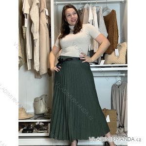 Women's long pleated skirt with belt (S/M/L ONE SIZE) ITALIAN FASHION IMC25333