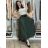 Women's long pleated skirt with belt (S/M/L ONE SIZE) ITALIAN FASHION IMC25333 S / M / L black