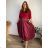 Women's Warm Long Sleeve Dress (L / XL ONE SIZE) ITALIAN FASHION IM421MIA  wine