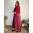 Women's Warm Long Sleeve Dress (L / XL ONE SIZE) ITALIAN FASHION IM421MIA  wine
