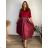 Women's Warm Long Sleeve Dress (L / XL ONE SIZE) ITALIAN FASHION IM421MIA  wine