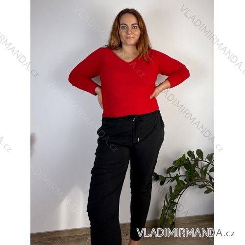Women's Plus Size Stretch Pants (48/50/52 ONE SIZE) ITALIAN FASHION IM424639