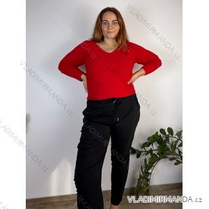 Women's Plus Size Stretch Pants (48/50/52 ONE SIZE) ITALIAN FASHION IM424639