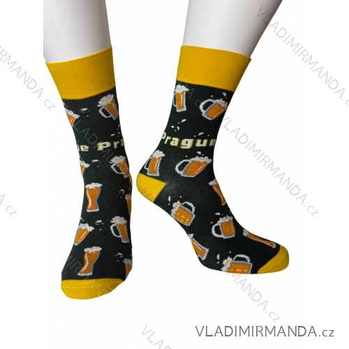 Ponožky veselé hasič pánské (41-43, 44-46) POLSKÁ MÓDA DPP22122  green