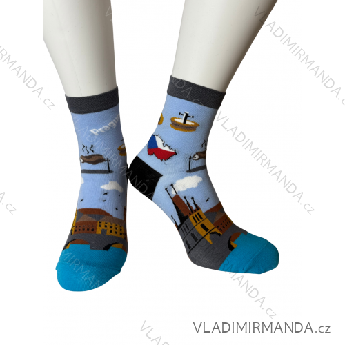 Happy Prague Charles Bridge Men's Socks (38-40,41-43,44-46) POLISH FASHION DPP22037