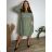 Casual dress, warm, long sleeve, women's, oversized (50/52/54 ONE SIZE) ITALIAN FASHION IM425540 50/52/54 old mint green