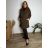 Women's long pleated skirt with belt (S/M/L ONE SIZE) ITALIAN FASHION IMC25333