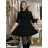 Women's 3/4 long sleeve shirt dress (XS/S/M ONE SIZE) ITALIAN FASHION IMD25030 S / M / L black