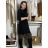 Women's 3/4 long sleeve shirt dress (XS/S/M ONE SIZE) ITALIAN FASHION IMD25030 S / M / L black