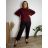 Women's long-sleeved, lightweight, zipped hooded sweatshirt, oversized (52/54/56 ONE SIZE) ITALIAN FASHION IMC25359  black