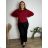 Women's long-sleeved, lightweight, zipped hooded sweatshirt, oversized (52/54/56 ONE SIZE) ITALIAN FASHION IMC25359  black