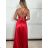 Long satin strapless evening dress for women (XS/S/M ONE SIZE) ITALIAN FASHION IMC25119