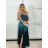 Long satin strapless evening dress for women (XS/S/M ONE SIZE) ITALIAN FASHION IMC25119