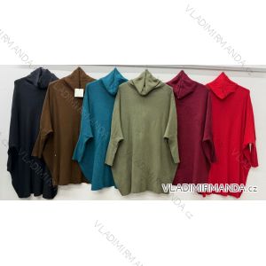 Knitted sweater glittery 3/4 long sleeve women's oversized (54/56/58 ONE SIZE) ITALIAN FASHION IM425671