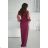 Women's long sleeve formal dress (34-48) POLISH FASHION PMLBC25314-01 wine 34