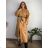 Women's long-sleeved, lightweight, zipped hooded sweatshirt, oversized (52/54/56 ONE SIZE) ITALIAN FASHION IMC25359  hnědá camel