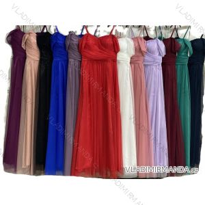 Long party dress glittering tulle Carmen with straps for women (S/M/L ONE SIZE) ITALIAN FASHION IMC24429