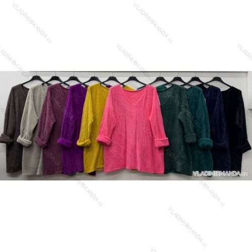 Women's oversized long sleeve knitted sweater (54/56/58 ONE SIZE) ITALIAN FASHION IM425687