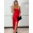 Women's long elegant party dress with straps (S/M ONE SIZE) ITALIAN FASHION IMPBB23B23376 -   red -   S / M / L