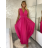 Women's Sleeveless Long Party Dress (S/M ONE SIZE) ITALIAN FASHION IMPBB22 IMPBB225009kt/DRU S/M neon pink