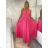Women's Sleeveless Long Party Dress (S/M ONE SIZE) ITALIAN FASHION IMPBB22 IMPBB225009kt/DRU S/M neon pink
