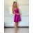 Women's elegant short strapless chiffon dress (S/M ONE SIZE) ITALIAN FASHION IM923ANNA