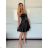 Women's elegant short strapless chiffon dress (S/M ONE SIZE) ITALIAN FASHION IM923ANNA