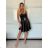 Women's elegant short strapless chiffon dress (S/M ONE SIZE) ITALIAN FASHION IM923ANNA