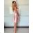 Women's elegant short strapless chiffon dress (S/M ONE SIZE) ITALIAN FASHION IM923ANNA