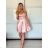 Women's elegant short strapless chiffon dress (S/M ONE SIZE) ITALIAN FASHION IM923ANNA
