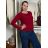Women's Long Sleeve Knitted Sweater (S/M ONE SIZE) ITALIAN FASHION IMM22FD9073 40/42 wine