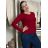 Women's Long Sleeve Knitted Sweater (S/M ONE SIZE) ITALIAN FASHION IMM22FD9073 40/42 wine