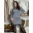Šaty úpletové carmen s rolákem dlouhý rukáv dámské (S/M, L/XL ONE SIZE) ITALSKá IM422A-82356